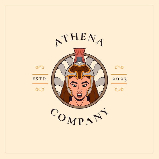 Vecteur gratuit création de logo athéna dessiné à la main