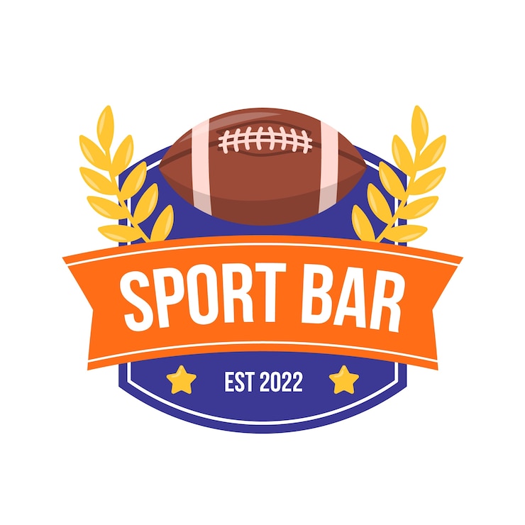 Vecteur gratuit création de logo de bar sportif design plat