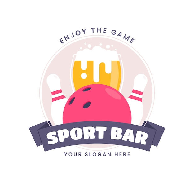 Vecteur gratuit création de logo de bar sportif