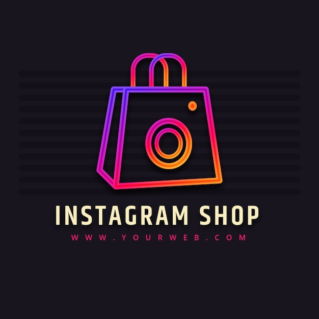 Vecteur gratuit création de logo de boutique instagram dégradé