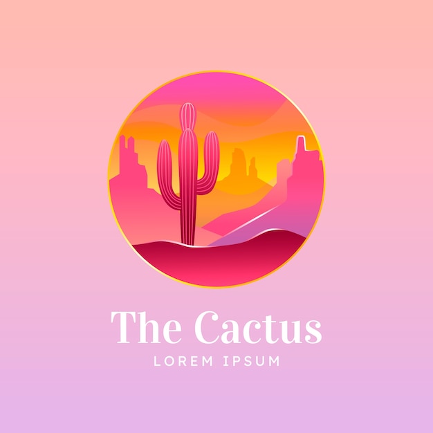 Vecteur gratuit création de logo de cactus dégradé