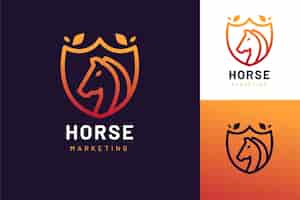 Vecteur gratuit création de logo de cheval dégradé