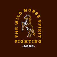 Vecteur gratuit création de logo de cheval dessiné à la main