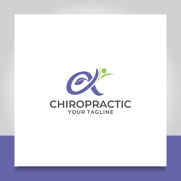 Création De Logo Chiropratique Alpha Chiropratique De La Colonne Vertébrale Pour Le Chiropraticien De La Clinique De Massage Vecteur Premium