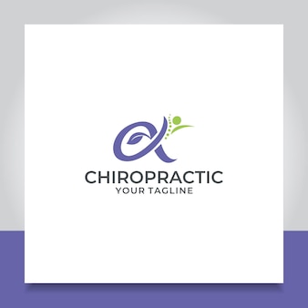 Création de logo chiropratique alpha chiropratique de la colonne vertébrale pour le chiropraticien de la clinique de massage