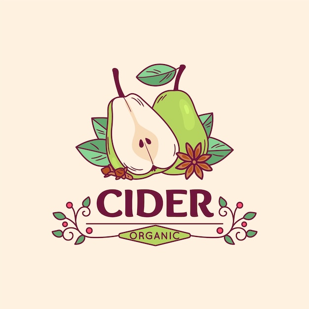 Création De Logo De Cidre Dessiné à La Main