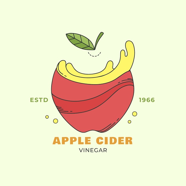 Vecteur gratuit création de logo de cidre dessiné à la main