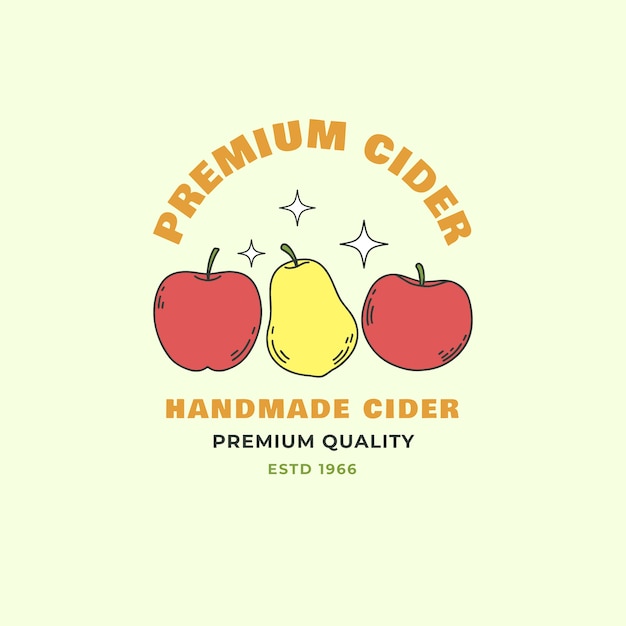 Vecteur gratuit création de logo de cidre dessiné à la main