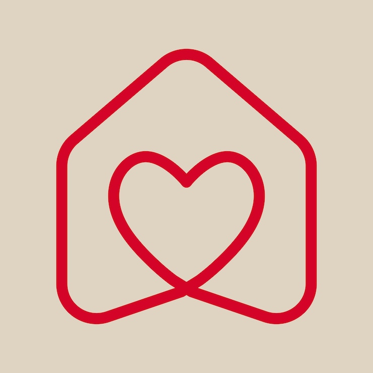 Vecteur gratuit création de logo de coeur, style minimal de vecteur