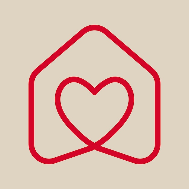 Création de logo de coeur, style minimal de vecteur