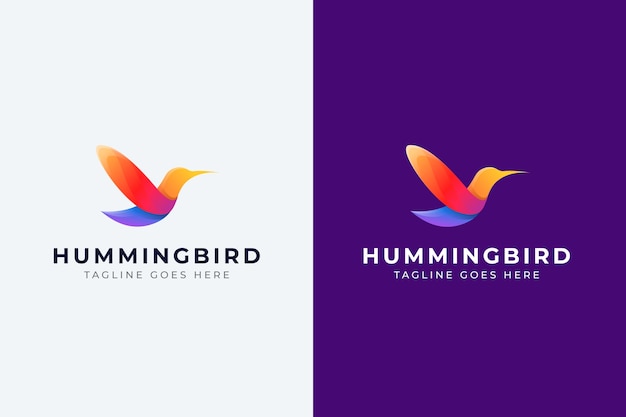 Vecteur gratuit création de logo colibri dégradé