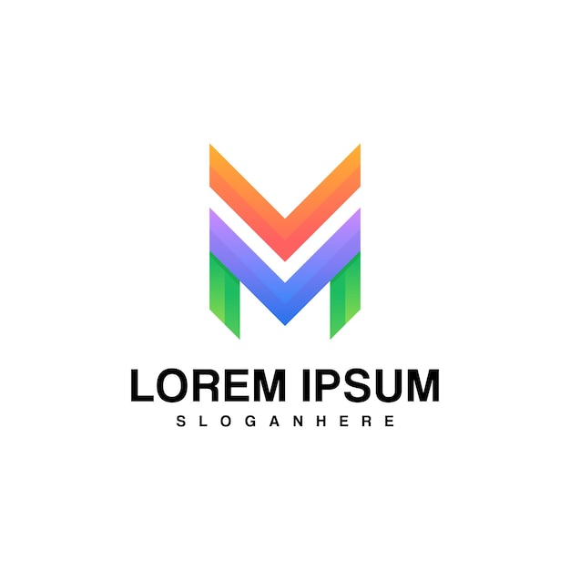 création de logo de combinaison de dégradé m et v