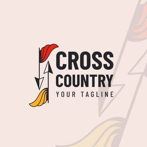 Création de logo de cross-country design plat