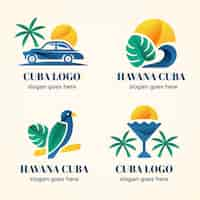 Vecteur gratuit création de logo cuba dégradé