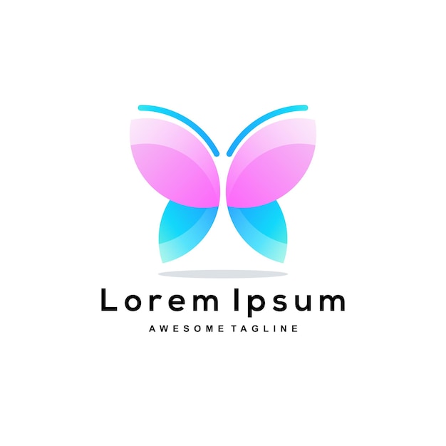 Vecteur gratuit création de logo dégradé papillon coloré