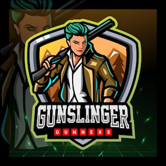 Création de logo esport mascotte gunslinger