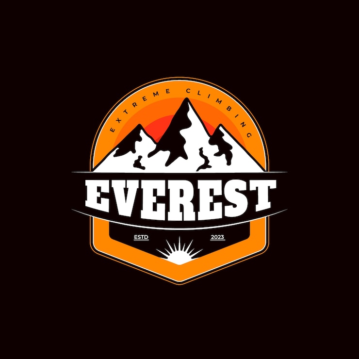 Vecteur gratuit création de logo everest dessiné à la main