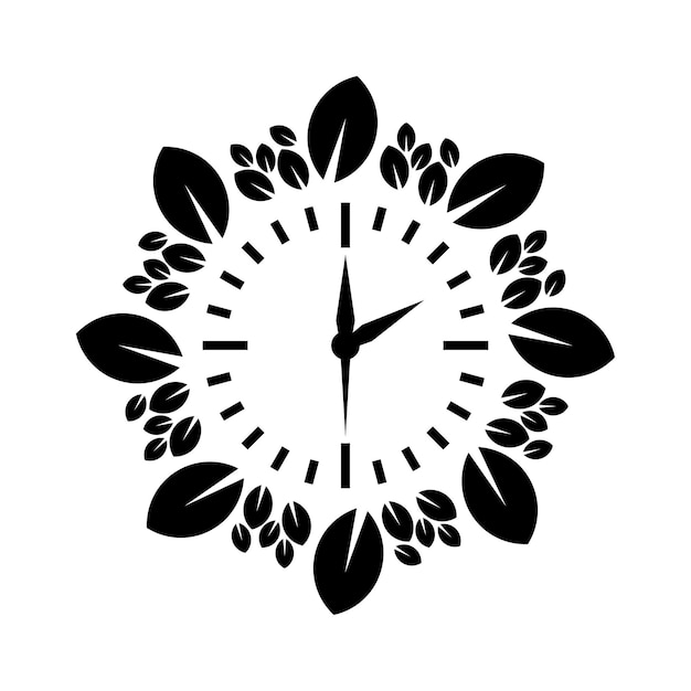 Vecteur gratuit création de logo de feuille d'horloge
