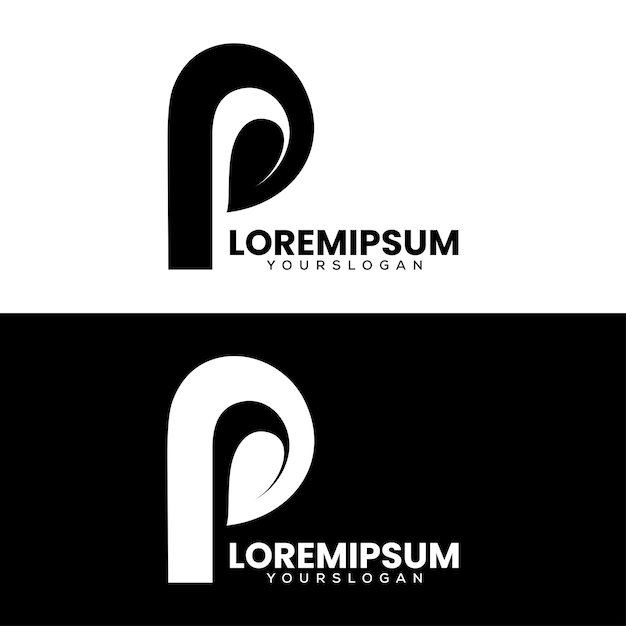 Vecteur gratuit création de logo de feuille de lettre p