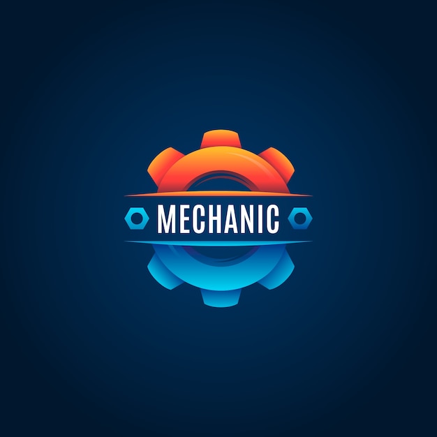 Vecteur gratuit création de logo en génie mécanique