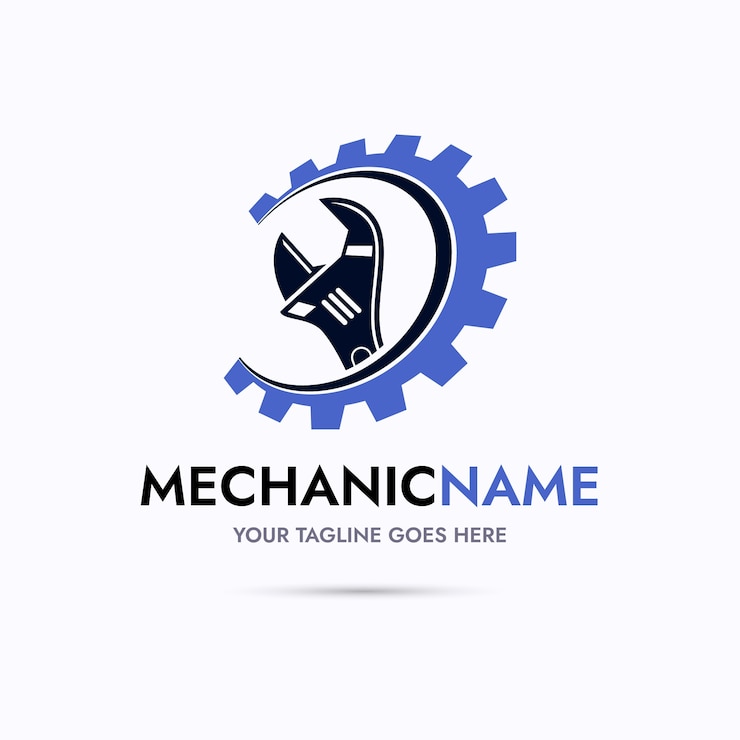 Vecteur gratuit création de logo en génie mécanique