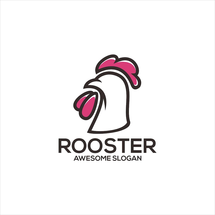 Vecteur gratuit création de logo illustration mascotte coq