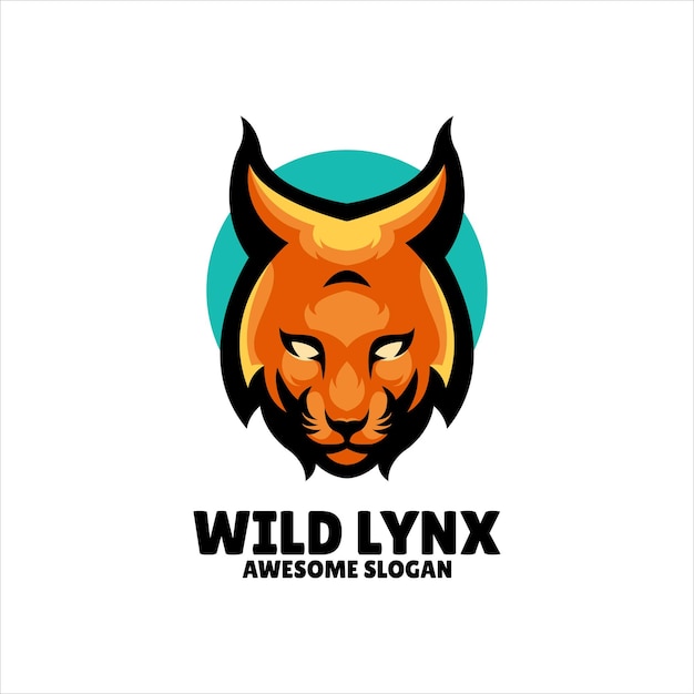 Vecteur gratuit création de logo illustration mascotte lynx