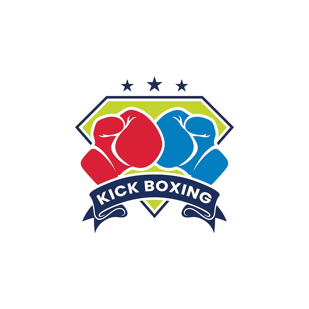 Vecteur gratuit création de logo de kickboxing