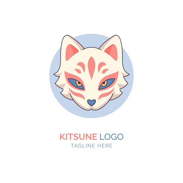 Création de logo kitsune dessiné à la main