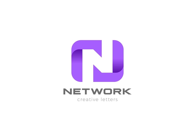 Création de logo lettre N. Style d'espace négatif.
