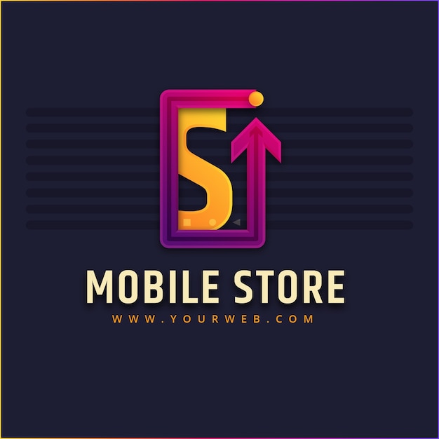 Vecteur gratuit création de logo de magasin mobile