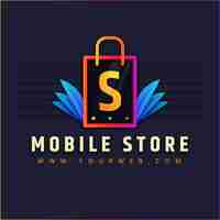 Vecteur gratuit création de logo de magasin mobile