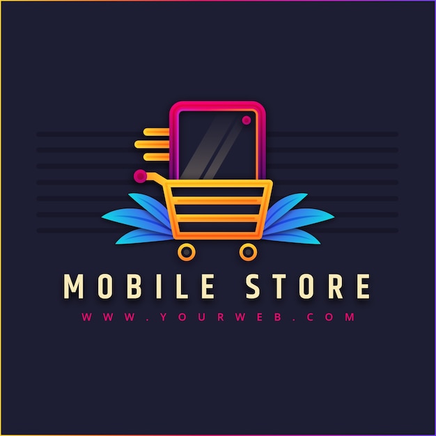 Vecteur gratuit création de logo de magasin mobile