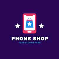 Vecteur gratuit création de logo de magasin mobile