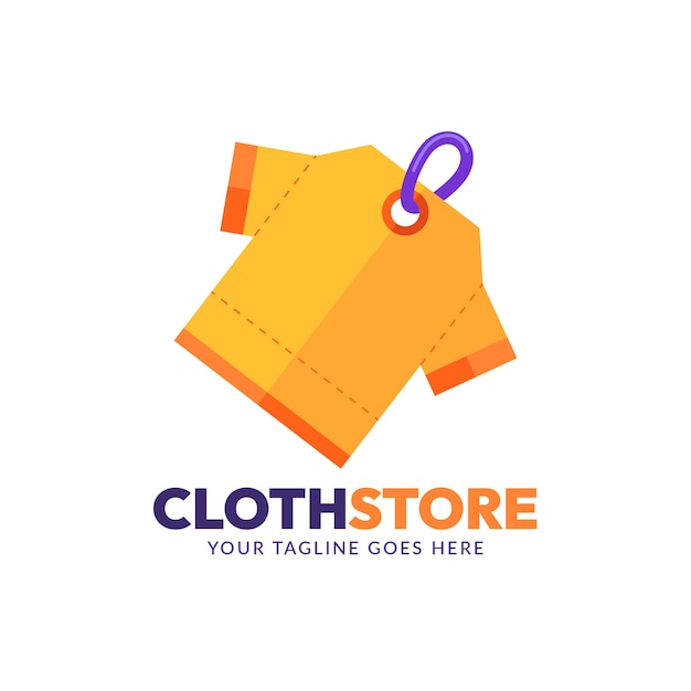 Création de logo de magasin de vêtements design plat