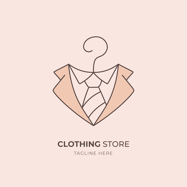 Vecteur gratuit création de logo de magasin de vêtements dessinés à la main