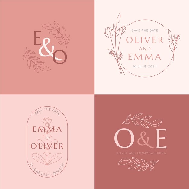 Création de logo de mariage dessiné à la main