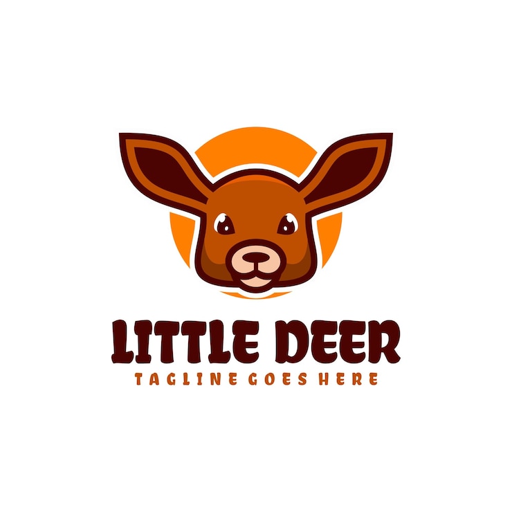 Vecteur gratuit création de logo de mascotte d'illustration de petit cerf