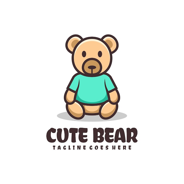 création de logo de mascotte d'ours mignon