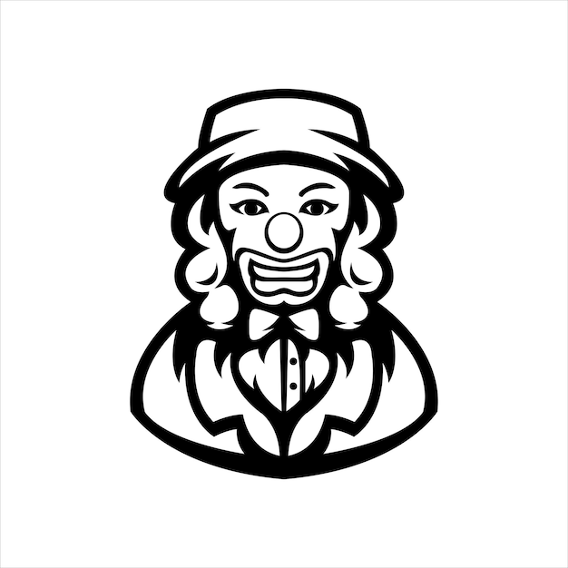 Vecteur gratuit création de logo de mascotte simple clown