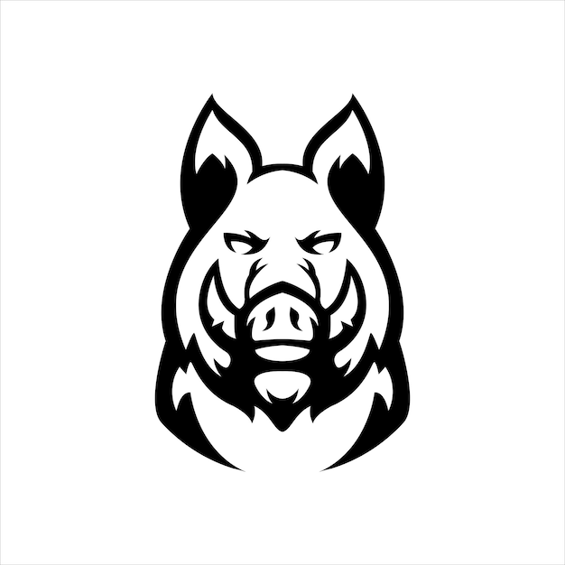 Vecteur gratuit création de logo de mascotte simple cochon