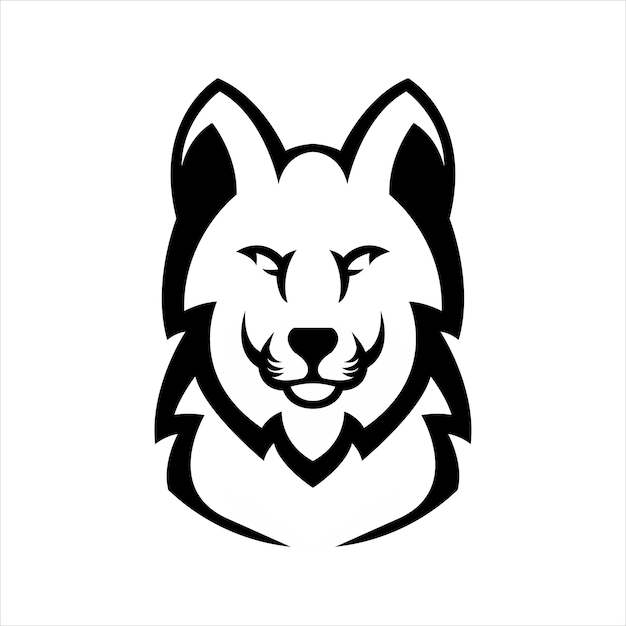 Vecteur gratuit création de logo de mascotte simple loup