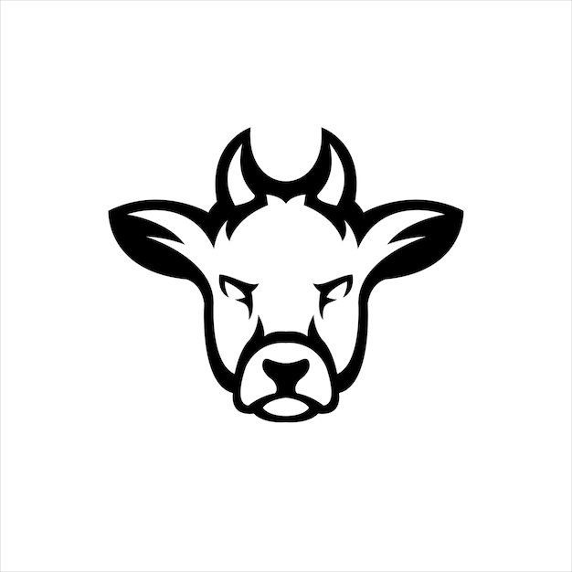 Vecteur gratuit création de logo de mascotte simple vache