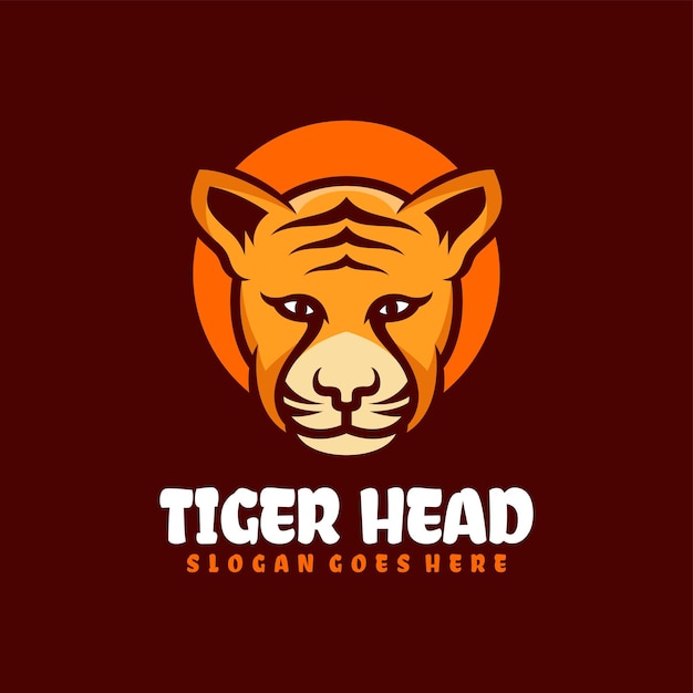 Vecteur gratuit création de logo de mascotte tête de tigre