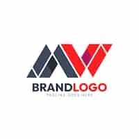 Vecteur gratuit création de logo mw design plat