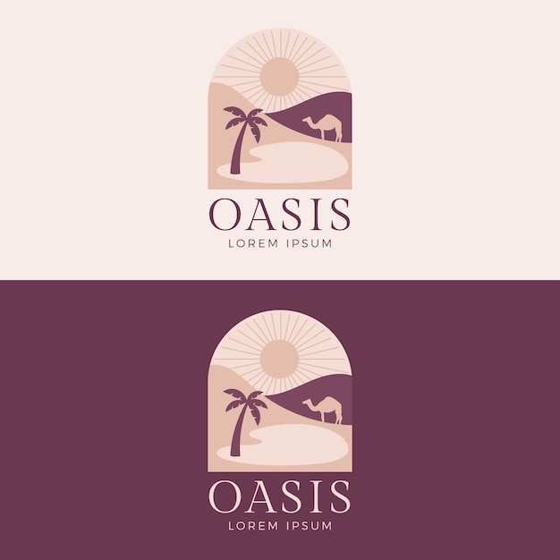 Vecteur gratuit création de logo oasis design plat