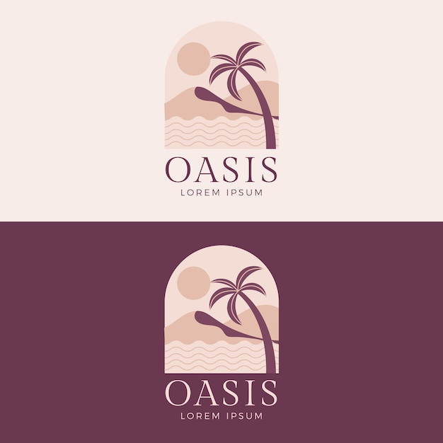 Vecteur gratuit création de logo oasis design plat