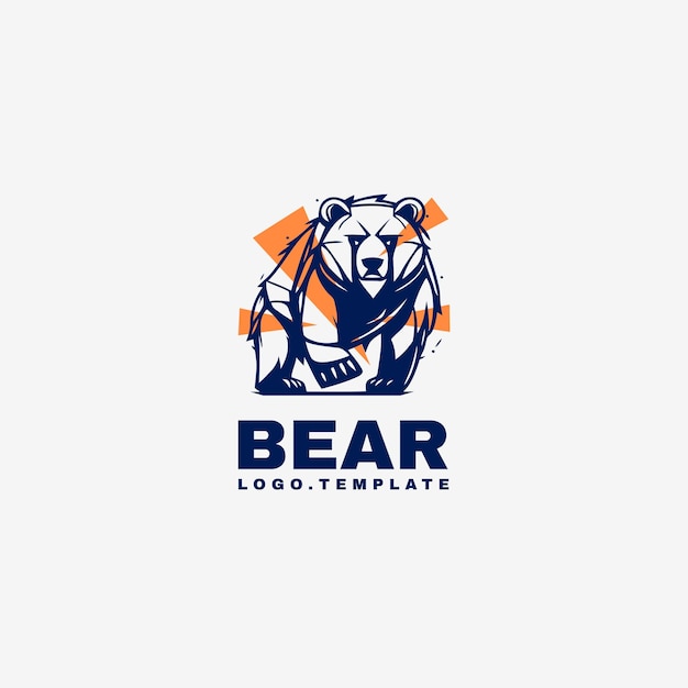 Vecteur gratuit création de logo ours polaire