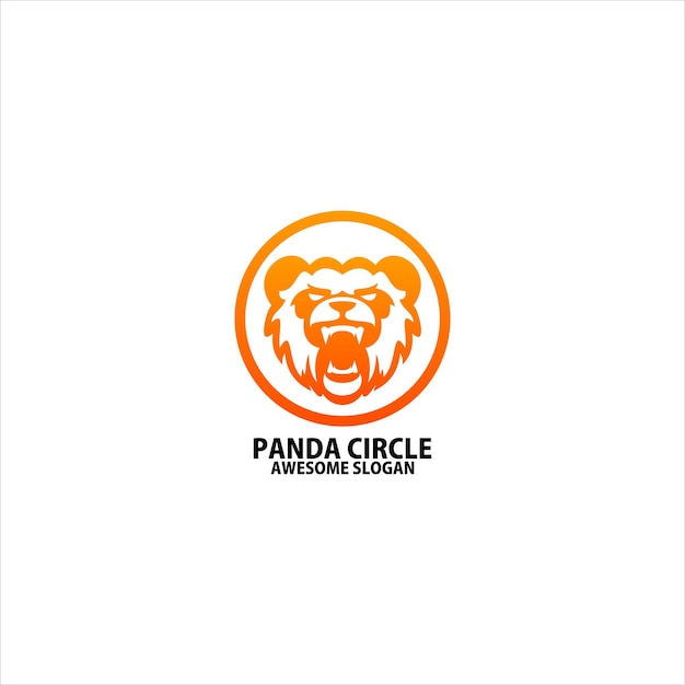 Vecteur gratuit création de logo panda dessin au trait dégradé