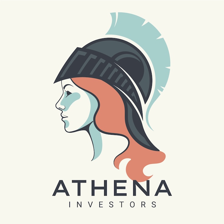 Vecteur gratuit création de logo de personnage d'athéna